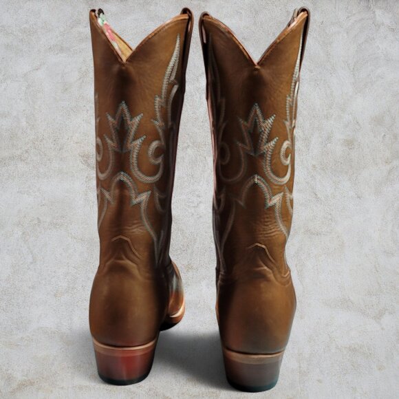 Brand New w/box Ladies Macie Bean Cowgirl Cowboy Brown Leather Boots 10 B - Picture 5 of 11